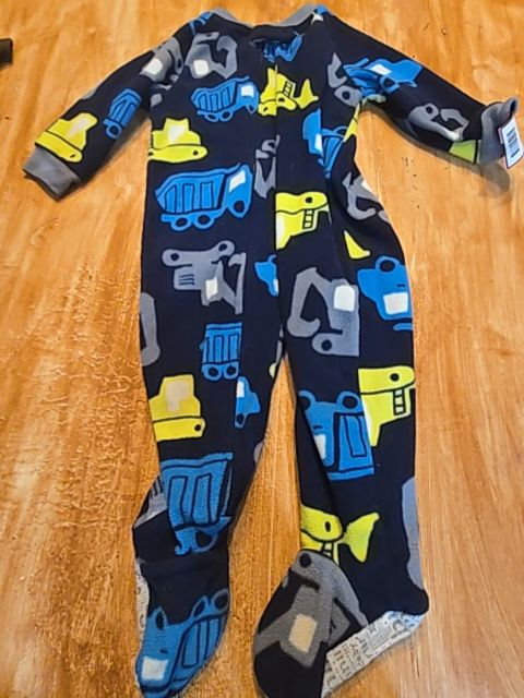 Navy/Blue/Yellow Construction Carters Sleeper, 12M B