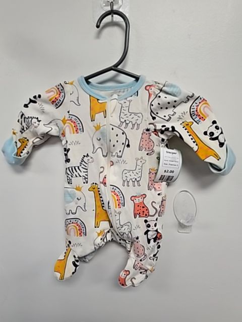 White/Blue/Colorful Animals Wonder Nation Sleeper, Preemie G