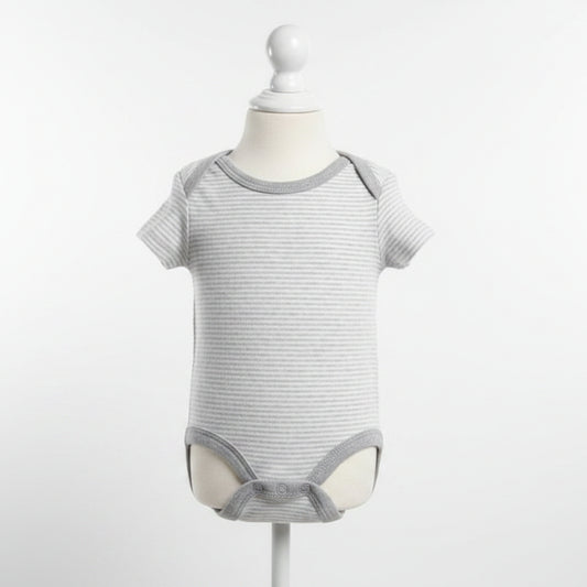 Grey/White Striped Sterling Baby Onesie, 6M G