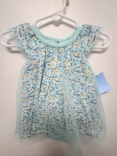 Blue Flower Emporio Baby Dress, 3M G