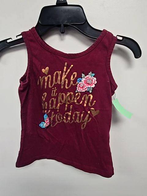 Burgandy Wall Flower Tank Top, 5T G