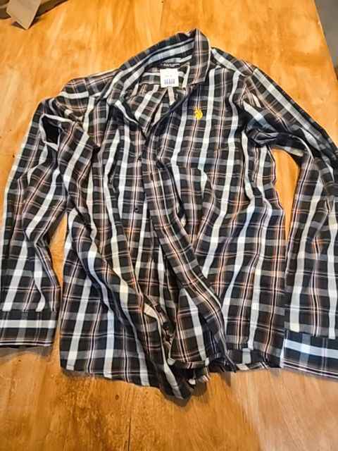 Black/Cream/Green U.S. Polo Assn. Longsleeve Button Up, 18 B