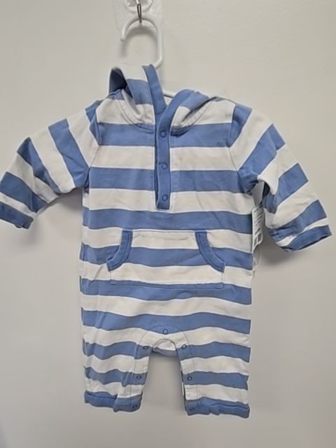Blue/White Striped Old Navy Hooded Pant One Piece, 3M B