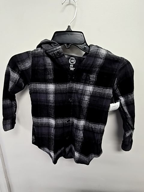 Black/Grey Wonder Nation Hooded Flannel, 6 B