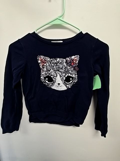 Navy/Silver Sequin Kitty H&M Sweater, 6 G