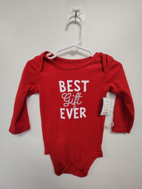 Red Best Gift Ever Baby Favorite Playwear Longsleeve Onesie, 18M G