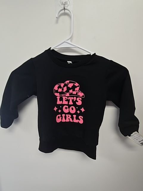 Black/Pink Let's Go Girls Boutique Longsleeve Shirt, 3T G