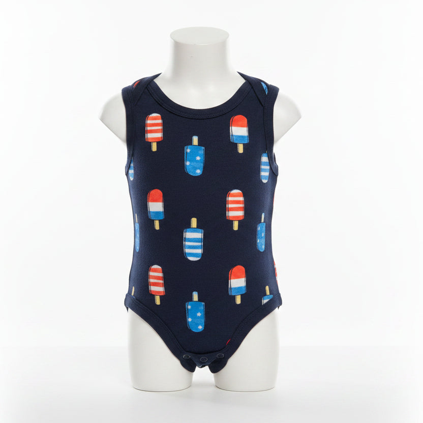 Navy/Red/White Popsicle Old Navy Tank Top Onesie, NB B