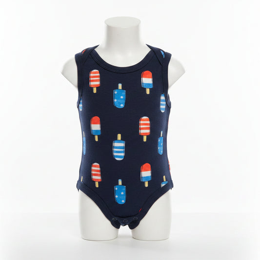 Navy/Red/White Popsicle Old Navy Tank Top Onesie, NB B