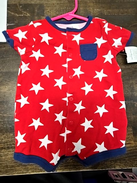 Red/White Star Carters Short One Piece, 3M B