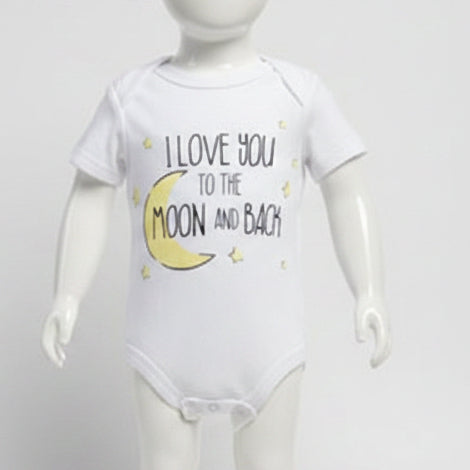White/Yellow Moon/Stars Swiggles Onesie, NB B