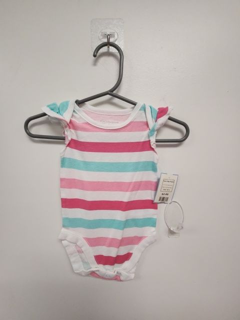 Pink/White/Blue Striped Childrens Place Tank Top Onesie, NB G
