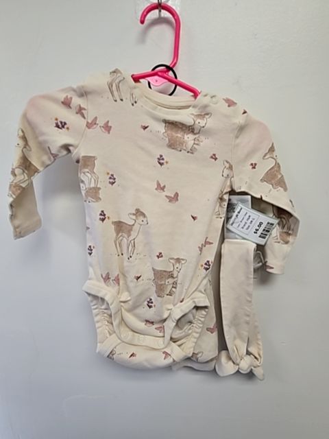 Brown Deer H&M Outfit W/Bow, 6M G