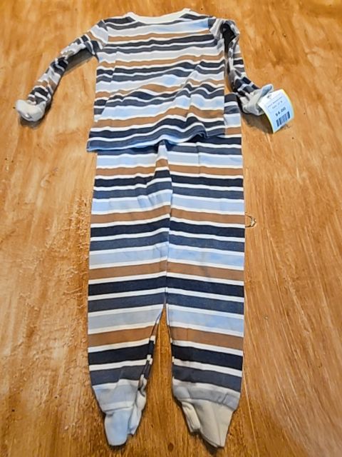 Blue/Brown/White Striped Members Mark Pjs, 2T B