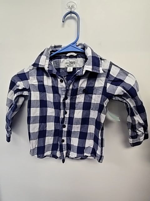 Blue/White Plaid Childrens Place Longsleeve Button Up, 3T B