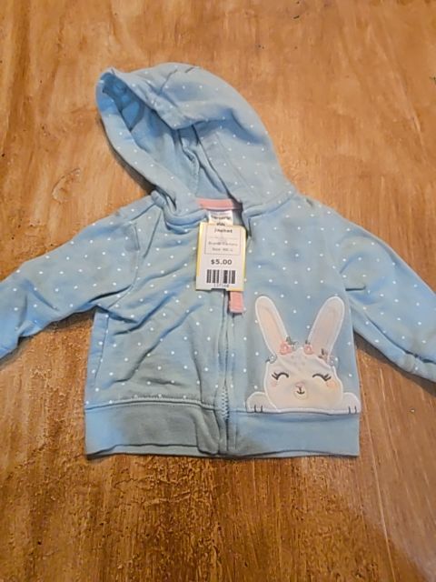 Blue/White Polka Dot Carters Jacket, NB G