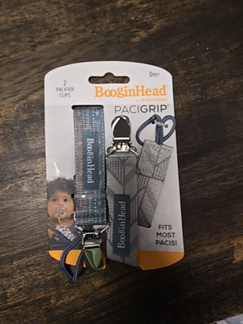 Blue/Grey BooginHead Pacifier Clips(2)