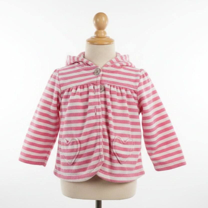 Pink/White Striped Carters Jacket, 18M G