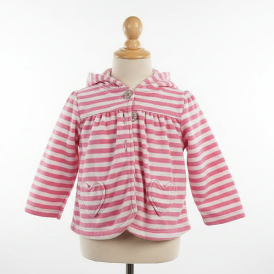 Pink/White Striped Carters Jacket, 18M G