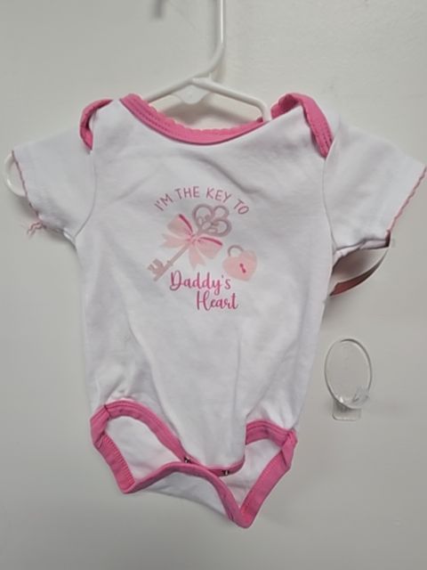 White/Pink Floral Threads Onesie, 3M G
