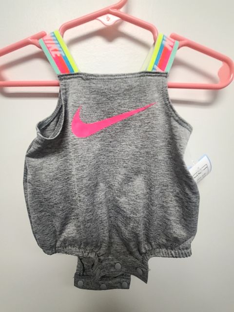 grey Nike Tank Top Onesie, 3M G