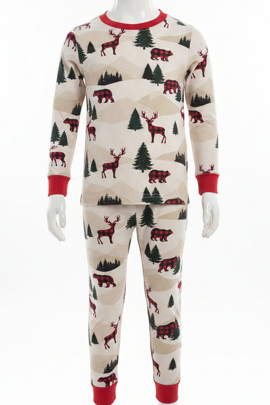 Tan/Red/Black Moose Childrens Place Pjs, 10 B