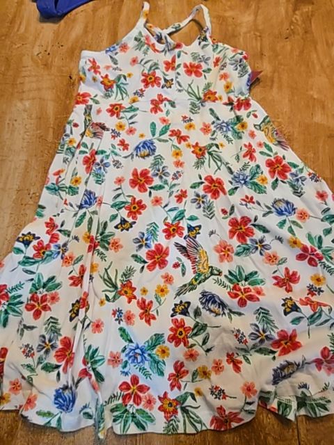White/Colorful Flowers Old Navy Dress, 6 G