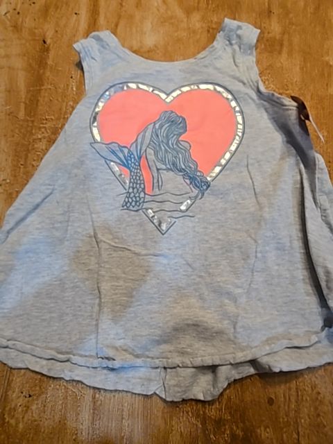 Grey/Pink Mermaid Crazy 8 Tank Top, 5T G