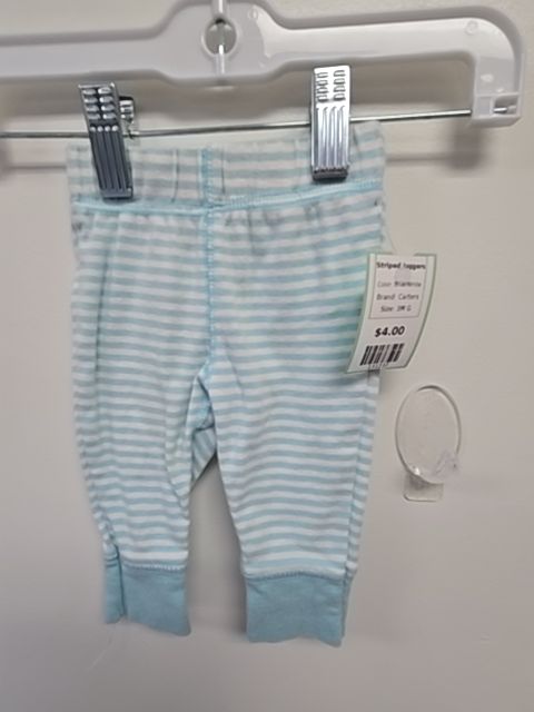 Blue/White Carters Striped Joggers, 3M G
