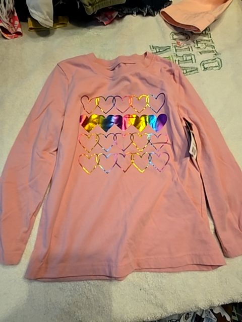 Pink Cat & Jack Long Sleeve Heart Shirt, 5T G