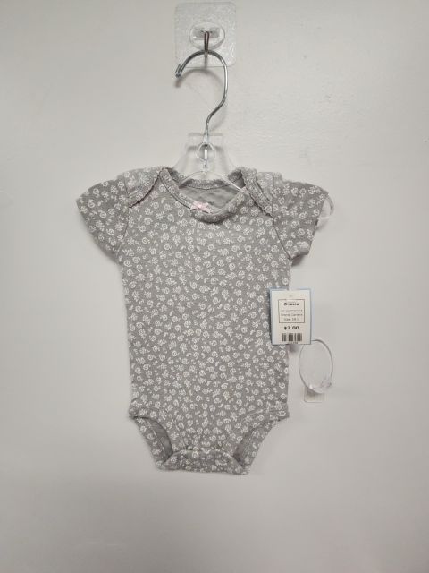 Grey/White Flower Carters Onesie, 3M G