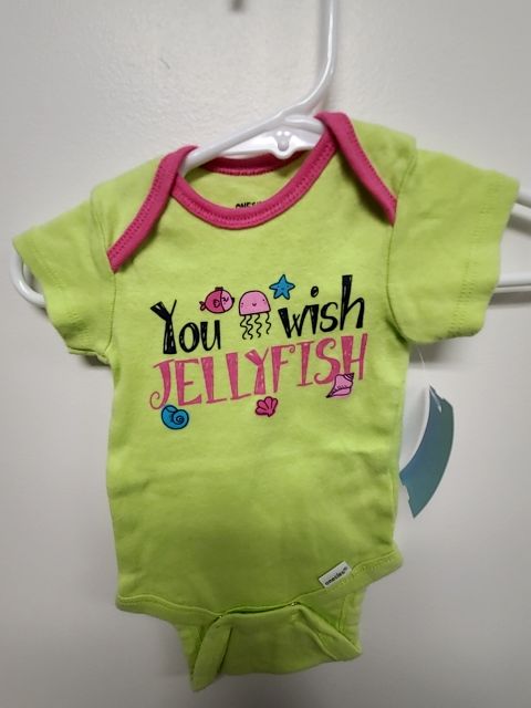 Green/Pink Jellyfish  Onesie, NB G