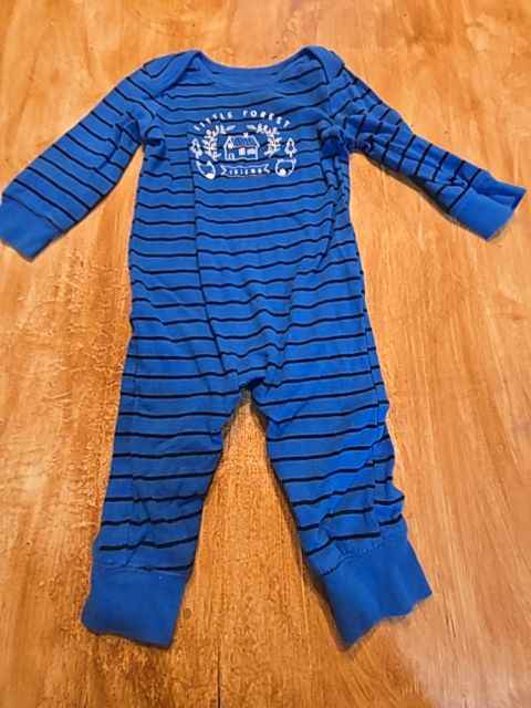 Blue/black stripe Carters Little forest friend one piece, 9M B