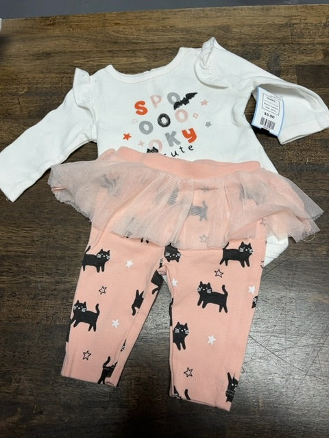 White/Pink Halloween Carters Outfit, 3M G