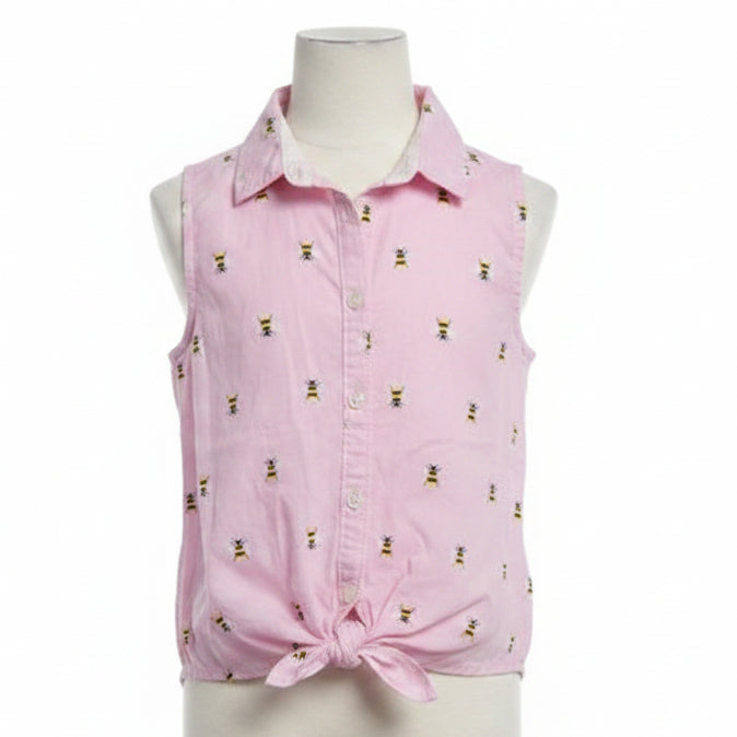 Pink/Yellow Bee Cat & Jack Button Up, 6 G