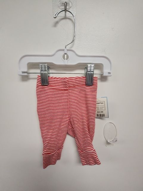Red/White Striped Carters Leggings, NB G