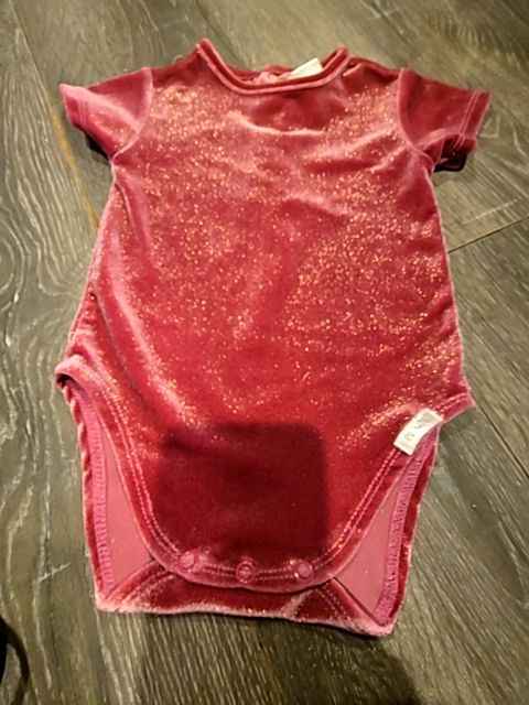 Pink Childrens place Velvet onesie, 3M G