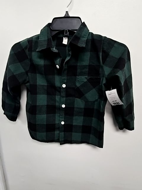 Green/Black Plaid Boutique Longsleeve Button Up, 3T B