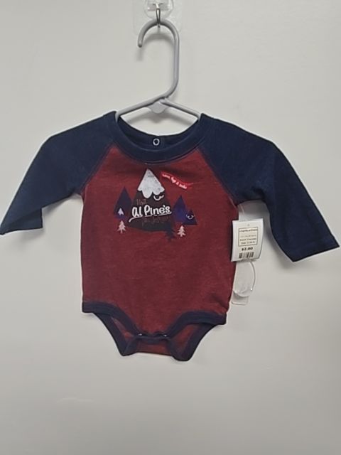Navy/Burgandy Cherokee Longsleeve Onesie, 0-3M B