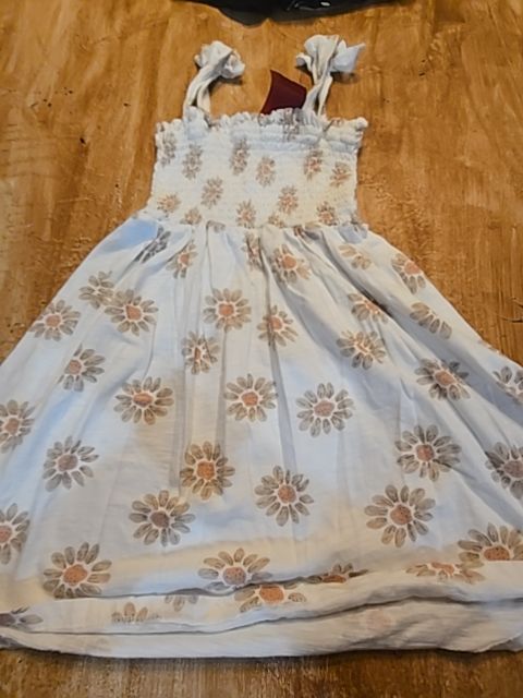 White/Brown Flower R + B Dress, 6 G