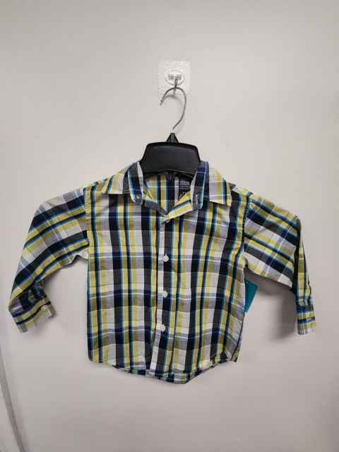 Navy/White/Yellow Plaid Nautica Longsleeve Button Up, 2T B