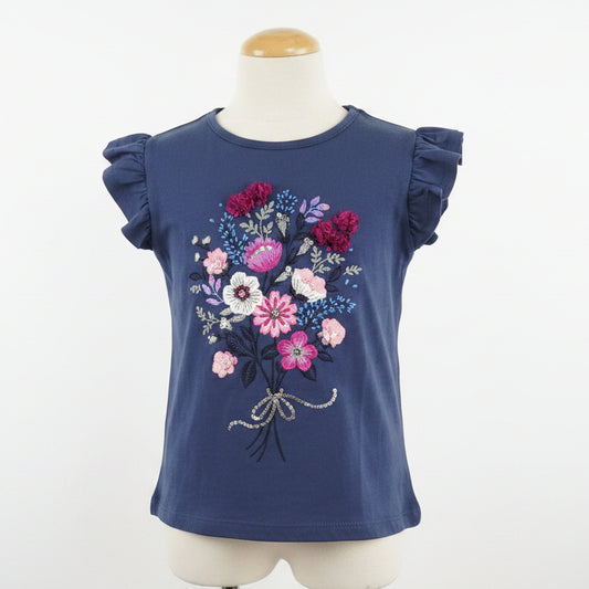 Blue/Pink Flowers Isaac Mizrahi Shirt, 5T G