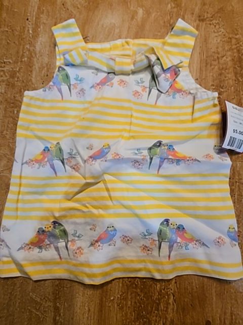 White/Yellow Bird Rockin Baby Dress, 3M G