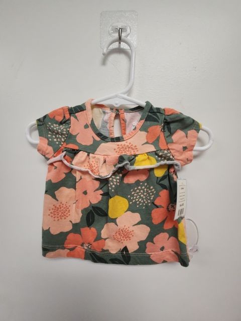Green Flower Carters Dress, NB G