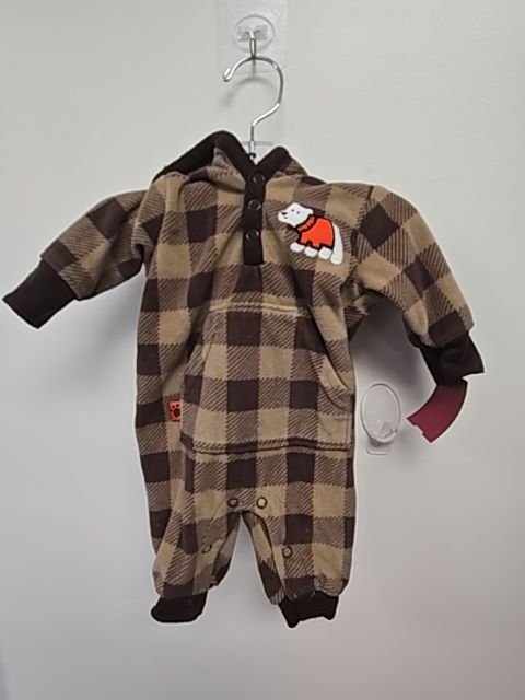Brown Plaid Carters Pant One Piece, NB B