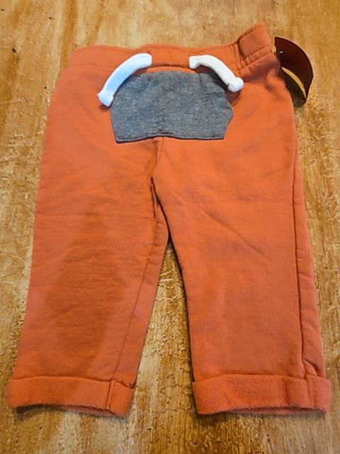 Orange/Grey Laughing Llama Pants, 6M B