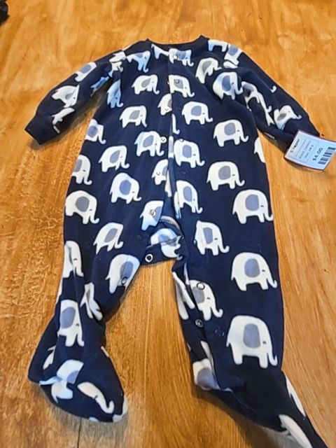 Navy/White Elephant Carters Sleeper, 6M B