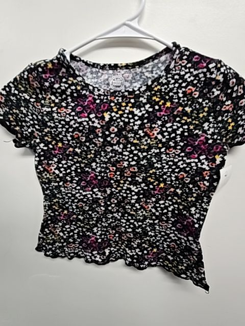 Black/Colorful Flowers Wonder Nation Shirt, 7/8 G