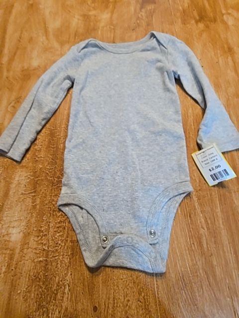 Grey Carters Longsleeve Onesie, 18M B