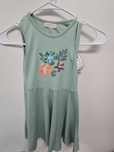 Green Flower Young Hearts Dress, 6 G